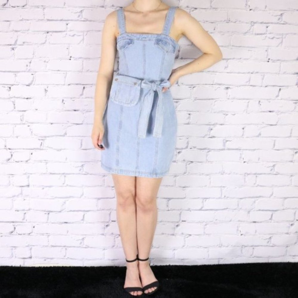 NWT Missguided 100% cotton denim short dress c1